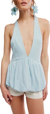 Free People Paige Peplum Halter Top