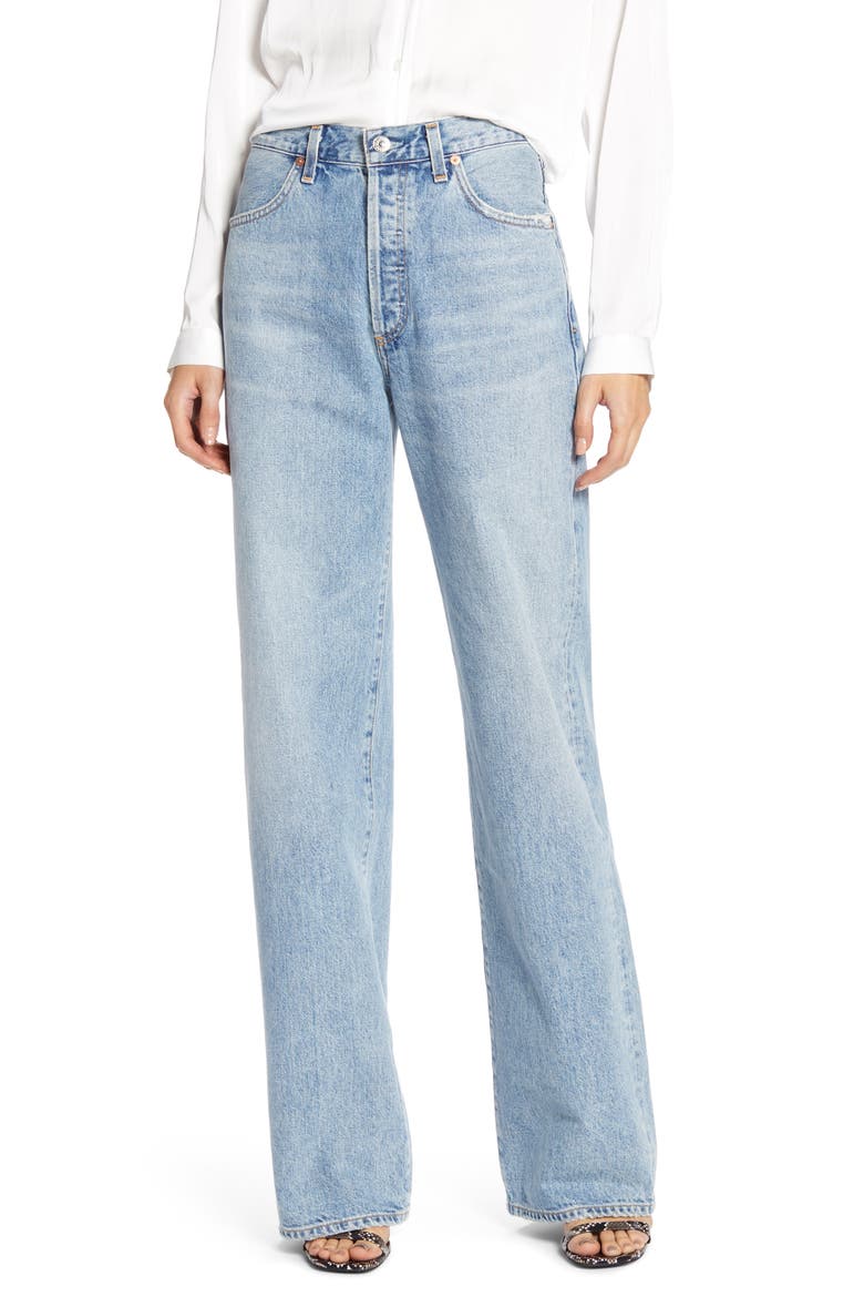Annina High Waist Trouser Jeans, Main, color, BLUE MIRAGE