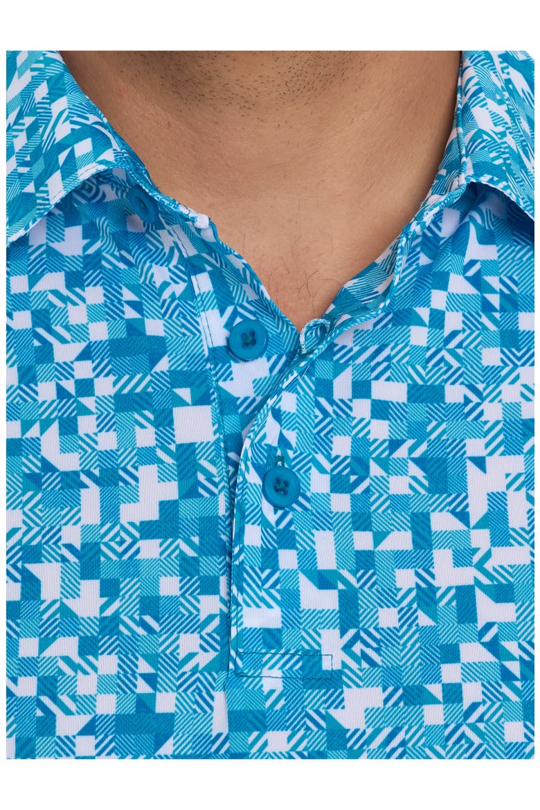 Wooderson Geo Print Performance Golf Polo, Alternate, color, JADE GREEN