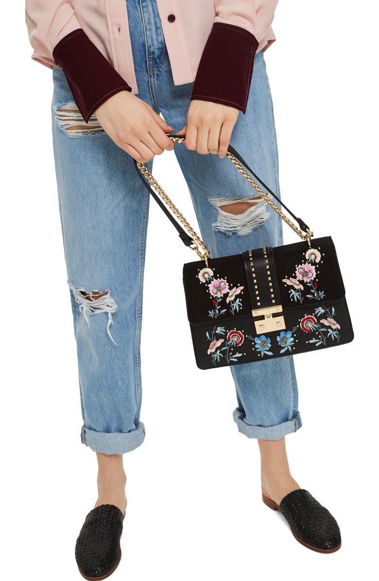 Topshop Darcy Floral Shoulder Bag, Alternate, color,