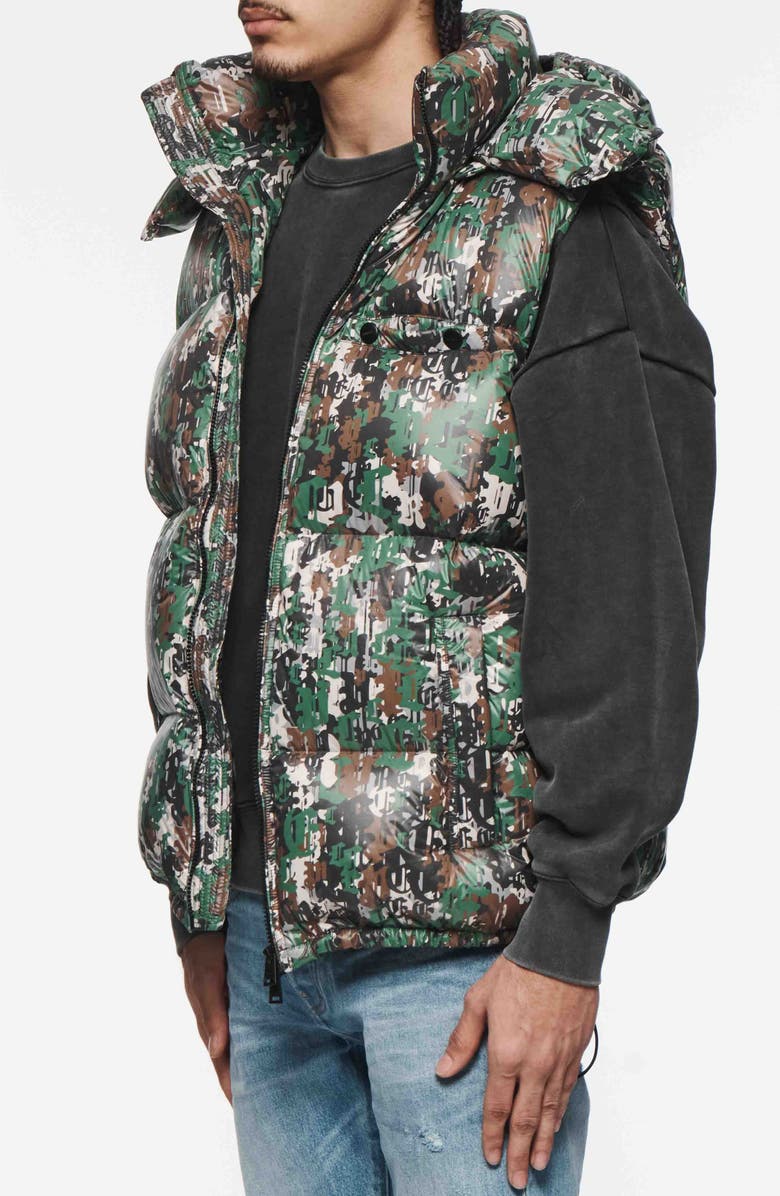 PURPLE BRAND Hooded Down Puffer Vest, Alternate, color, Aop