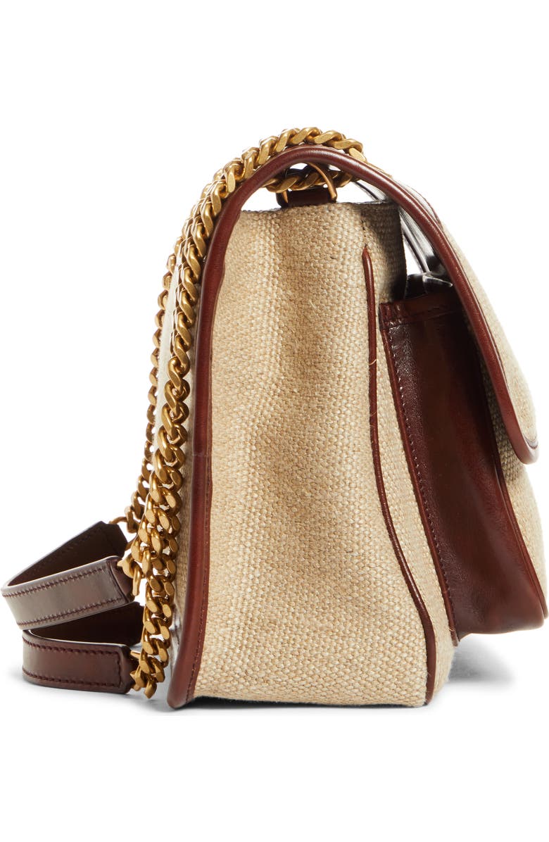 Saint Laurent Medium Niki Linen Canvas & Leather Shoulder Bag, Alternate, color,