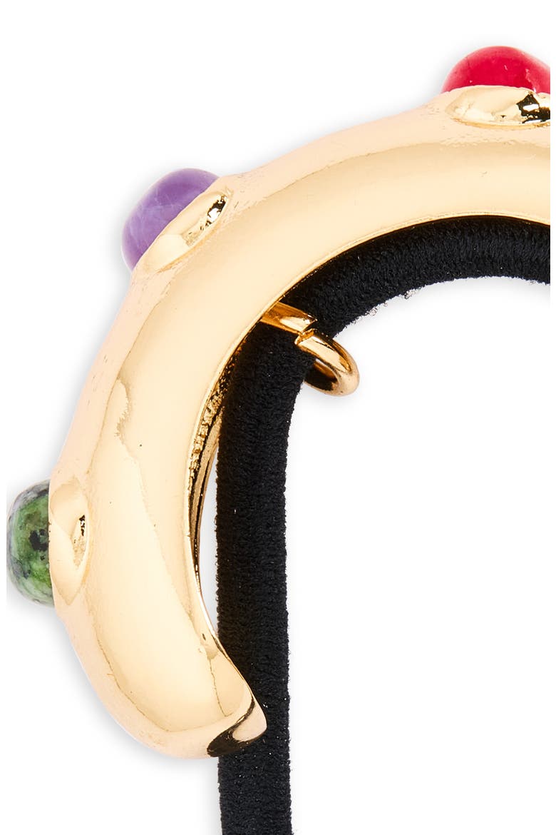 Stone Embellished Ponytail Holder, Alternate, color, GOLD