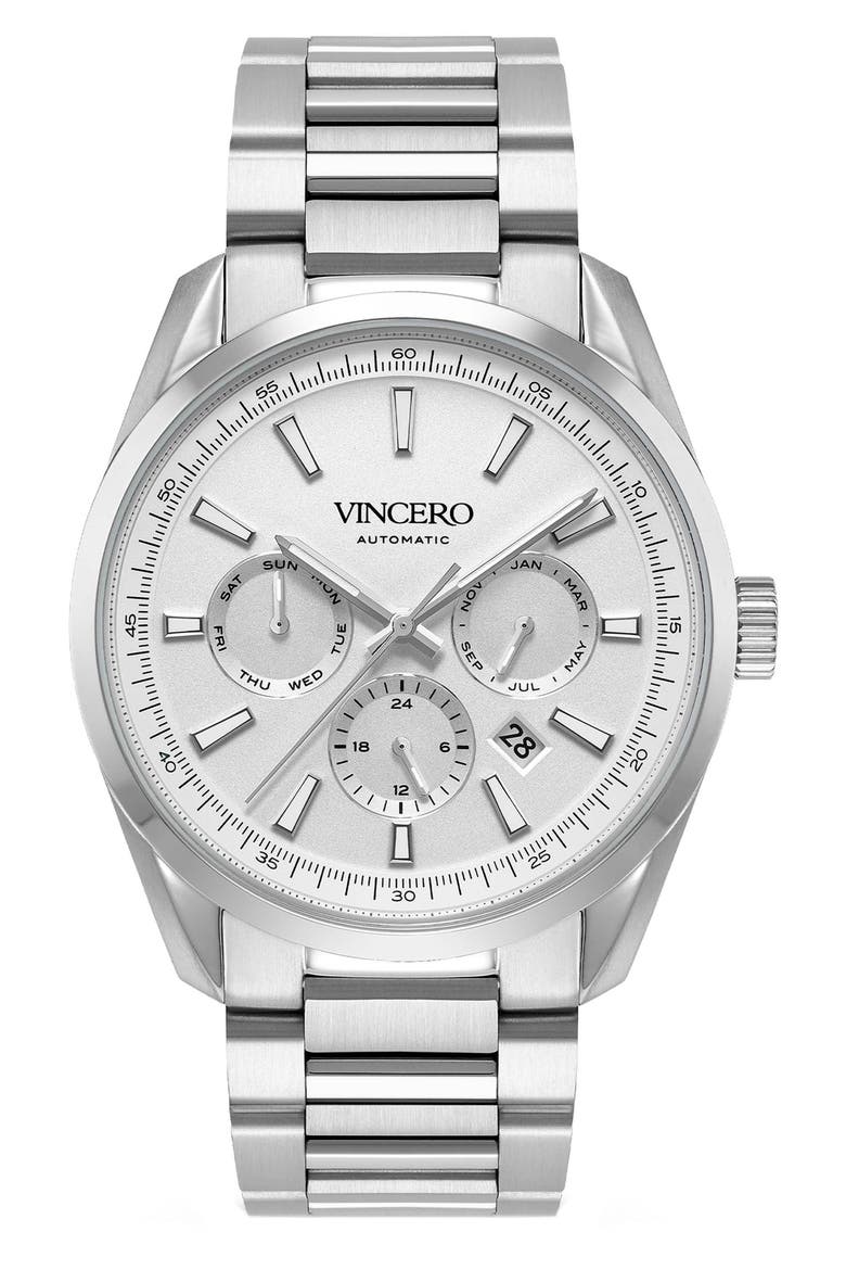 The Reserve Automatic Bracelet Watch, 41mm, Main, color, GRAY/ SILVER