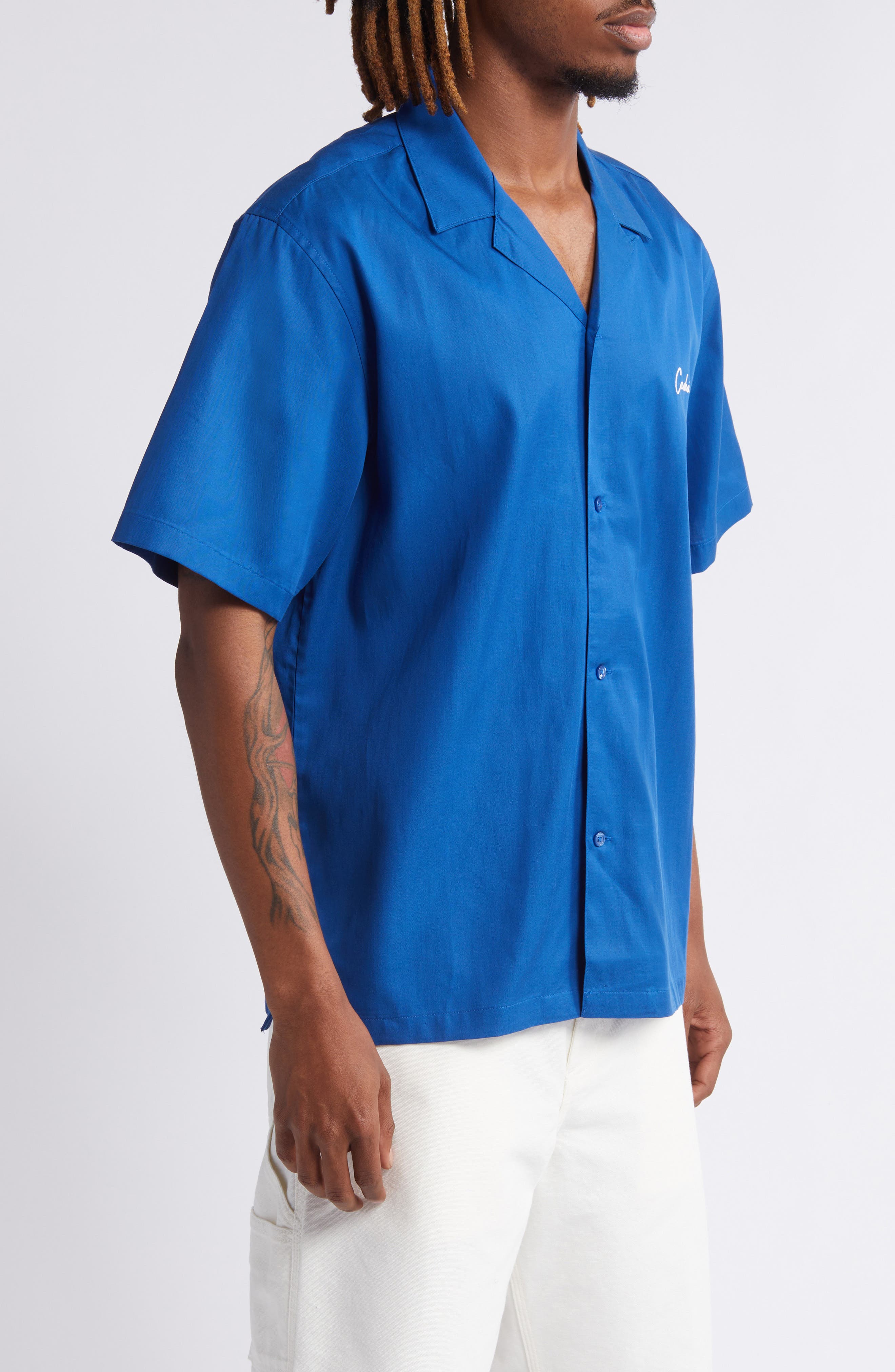 Carhartt Work In Progress Delray Cotton & Lyocell Camp Shirt — фото 4