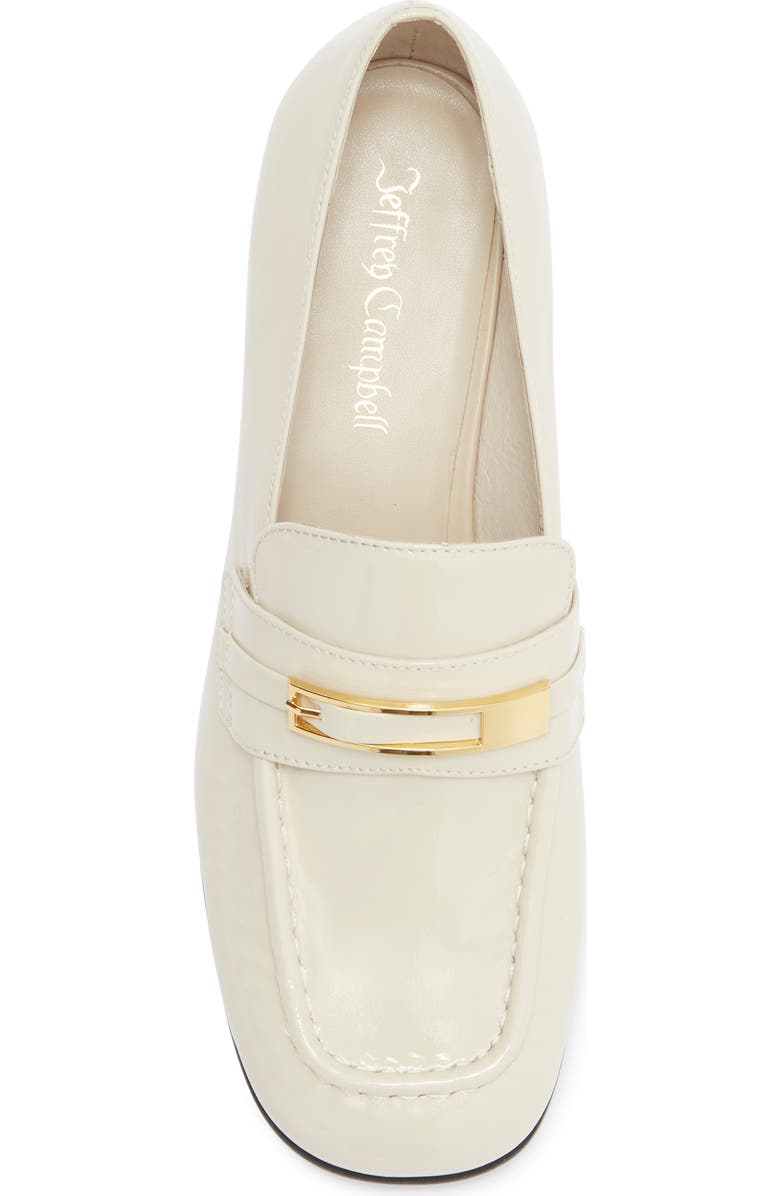 Jeffrey Campbell Book Smart Bit Loafer Pump, Alternate, color, Ivory Crinkle Patent