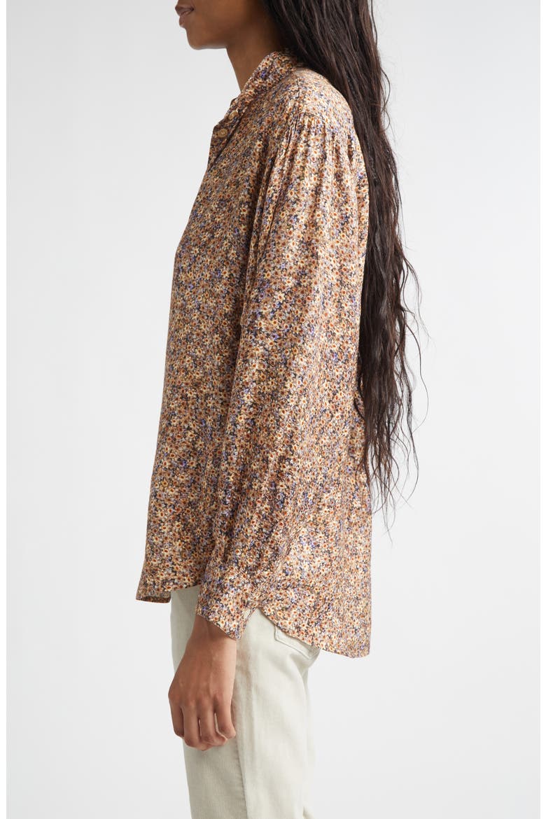 Harlow Ditsy Floral Popover Top, Alternate, color, OCHRE