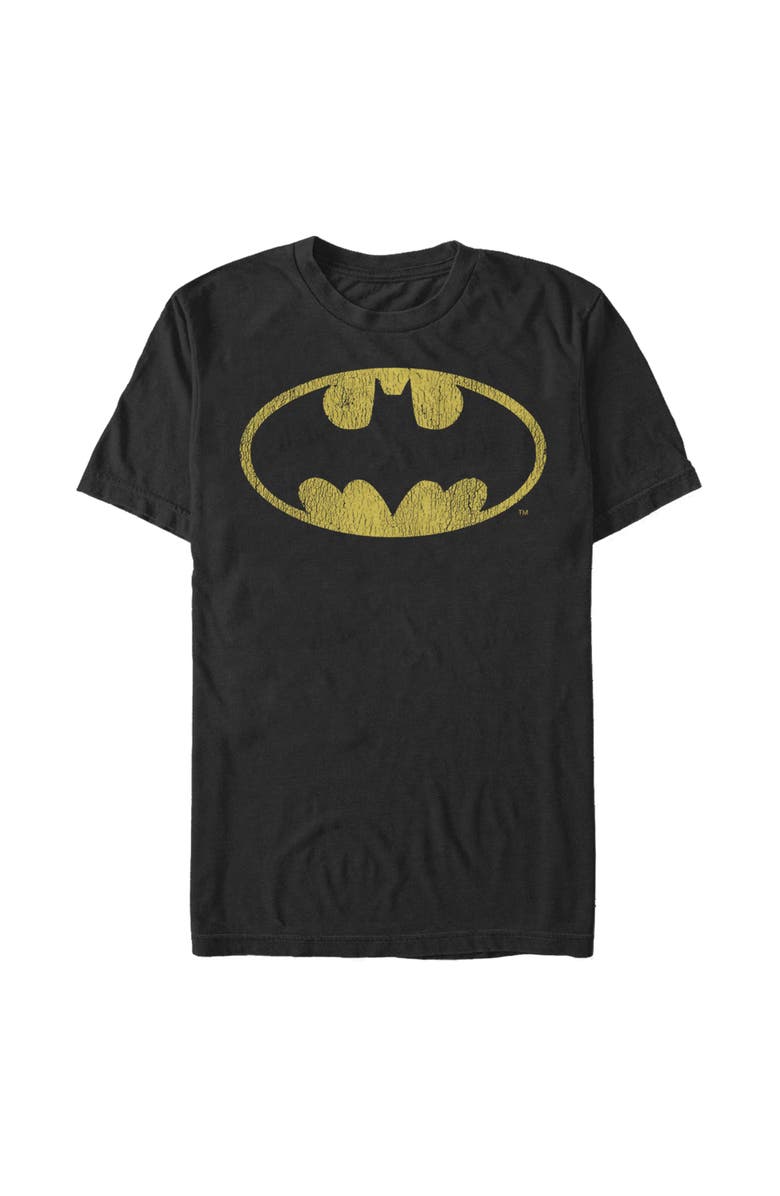Batman Men's Batman Logo Retro Caped Crusader  Graphic T-Shirt, Main, color, Black