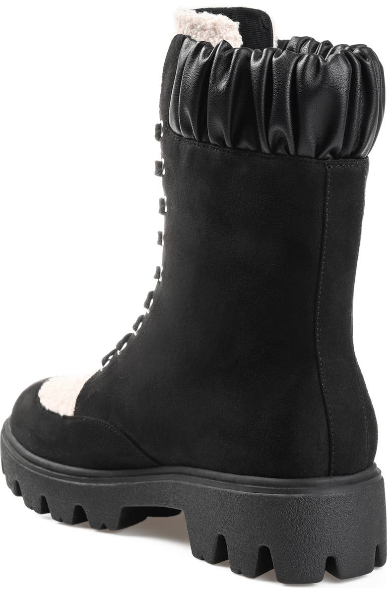 Journee Collection Elibor Faux Shearling Bootie, Alternate, color, Black