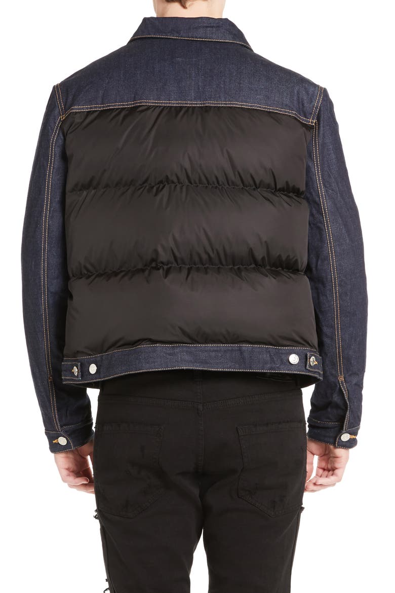 Mixed Media Quilted Denim Jacket, Alternate, color, BLACK/ DENIM