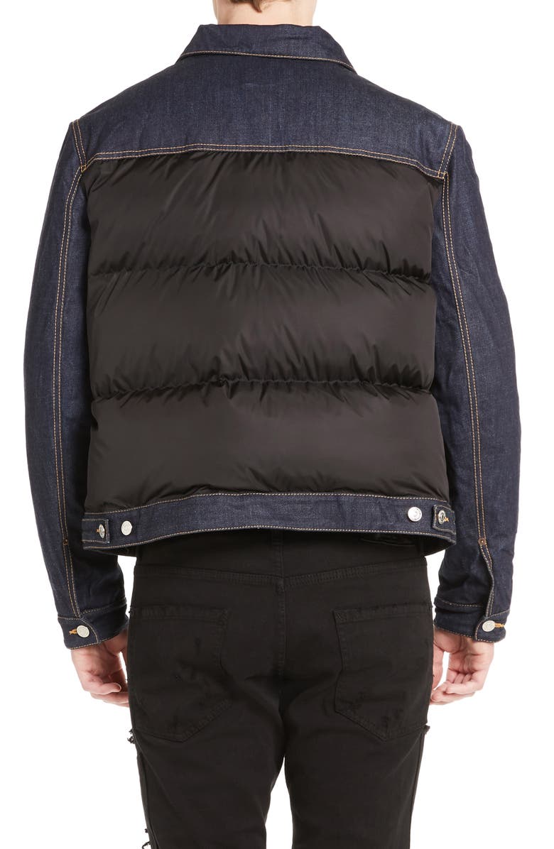 Dsquared2 Mixed Media Quilted Denim Jacket, Alternate, color, Black/ Denim