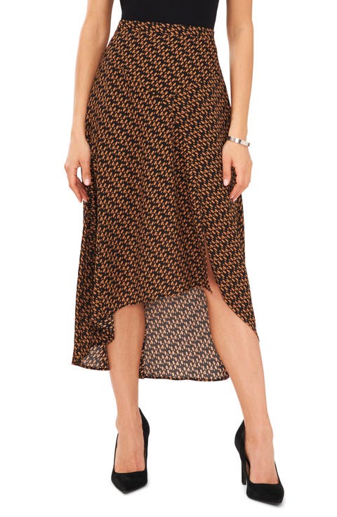 Pieced High-Low Skirt