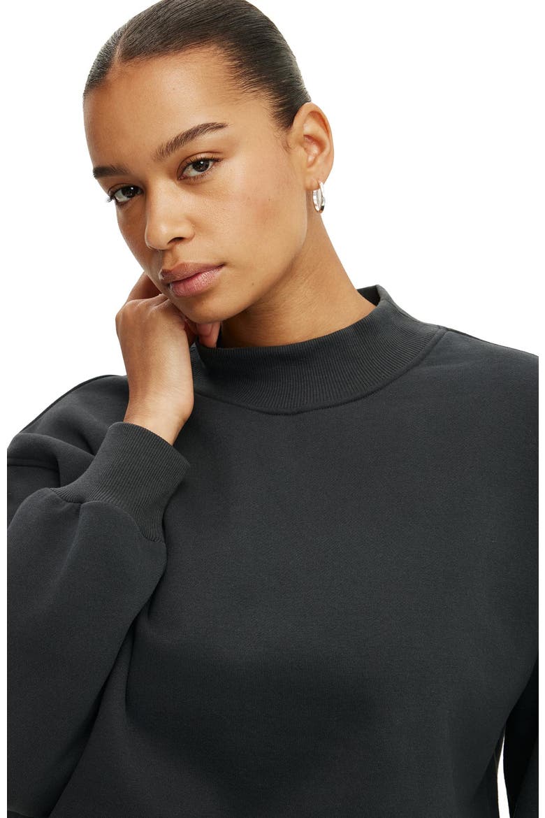 Women's Mock Neck Sweatshirt, Alternate, color, Shadowstone
