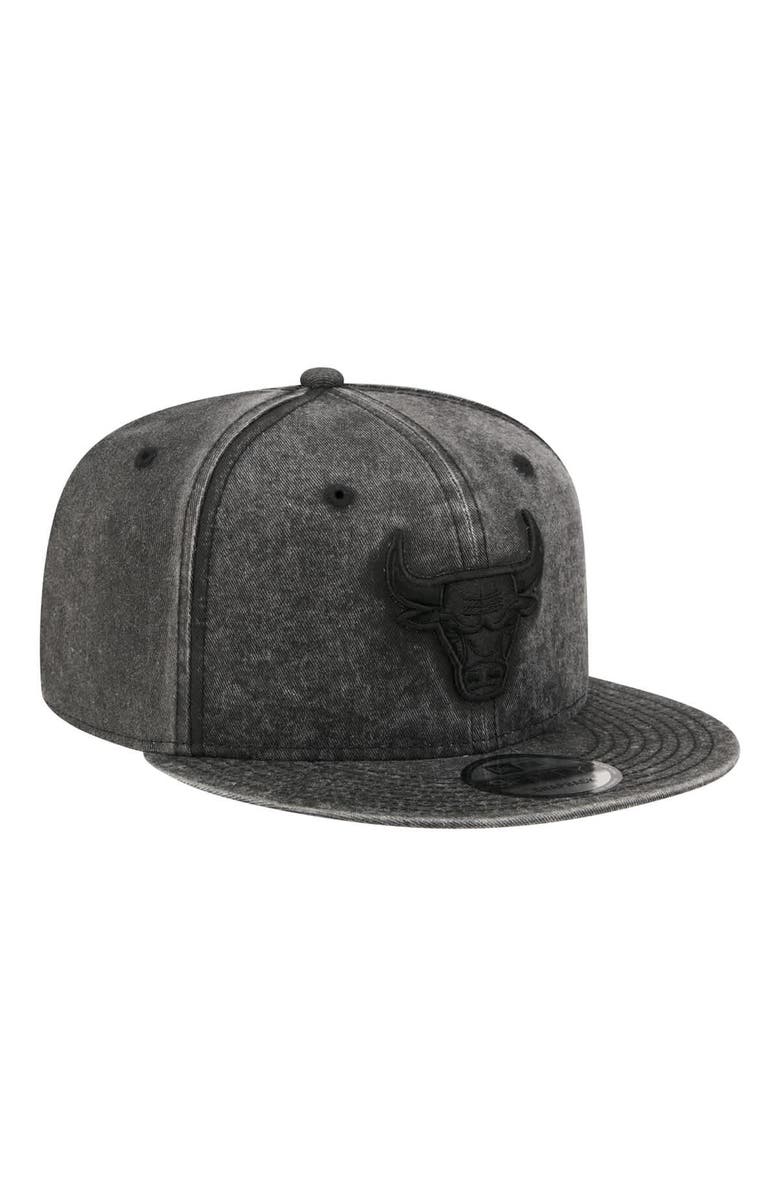 New Era Men's New Era  Black Chicago Bulls Washed Tonal 9FIFTY Snapback Hat, Alternate, color, Black
