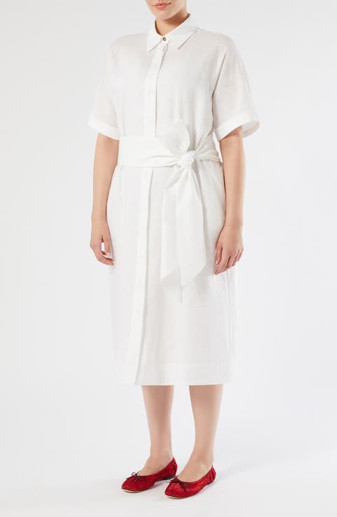 Vago Tie Waist Shirtdress