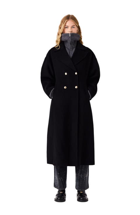 Long Double-breasted Wool Coat