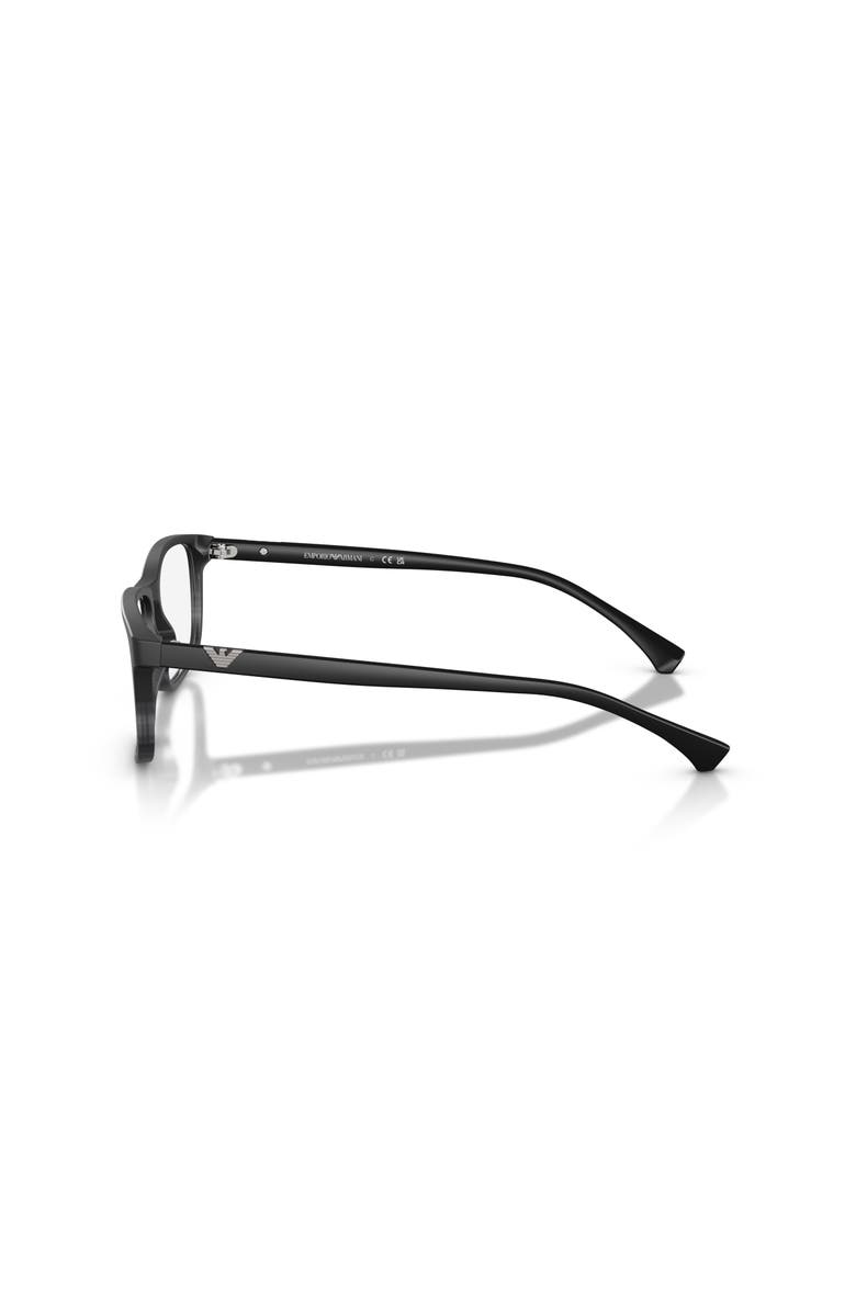 Emporio Armani 53mm Rectangle optical glasses, Alternate, color, Black