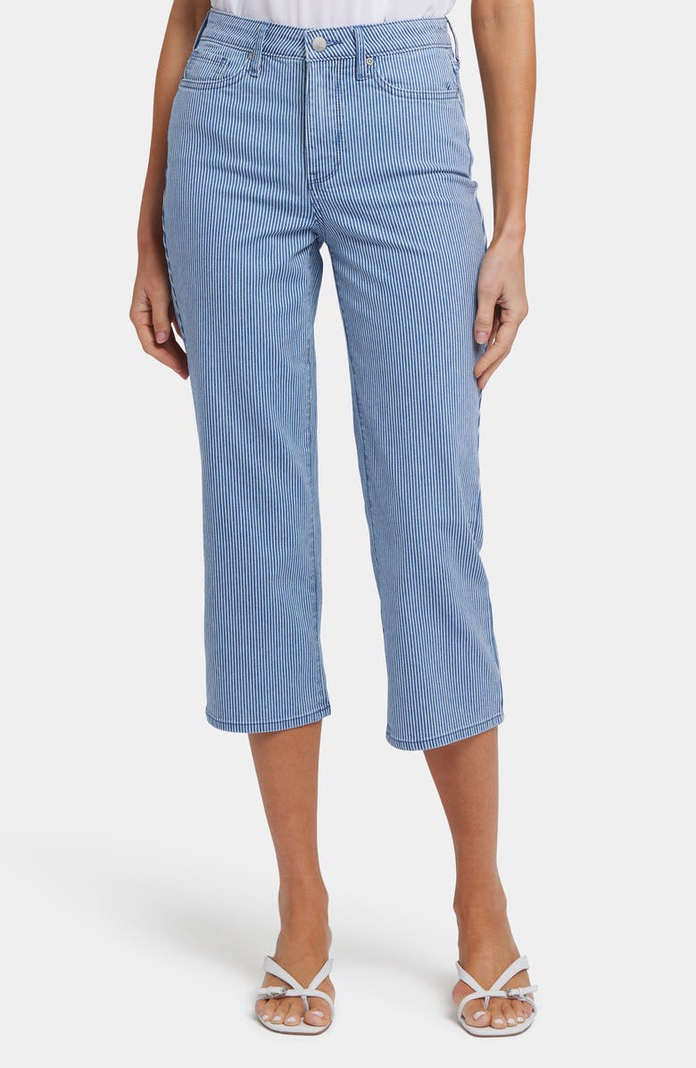 NYDJ Joni High Waist Stripe Relaxed Capri Jeans, Main, color, Villa Vista Stripe