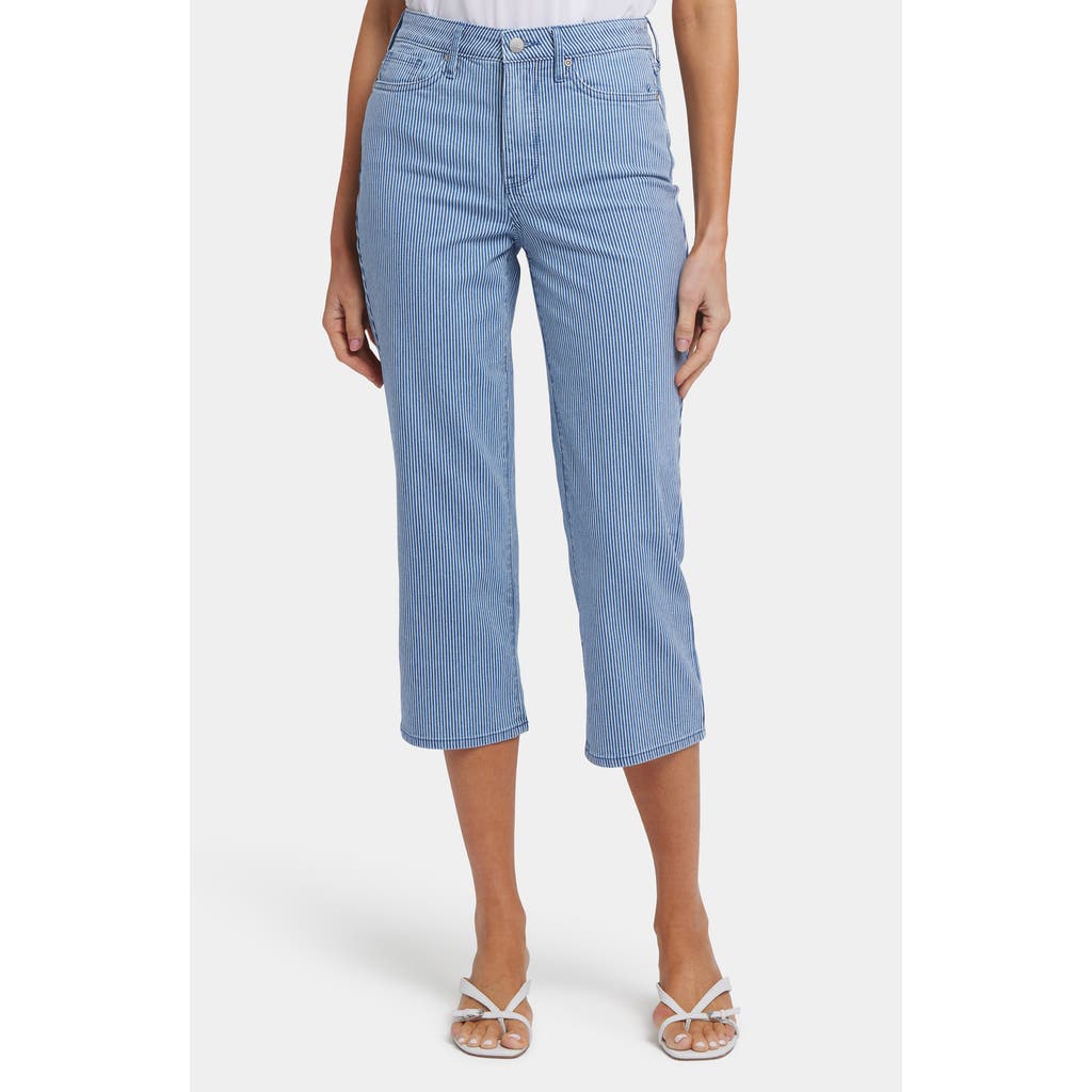 Nydj Joni High Waist Stripe Relaxed Capri Jeans In Villa Vista Stripe