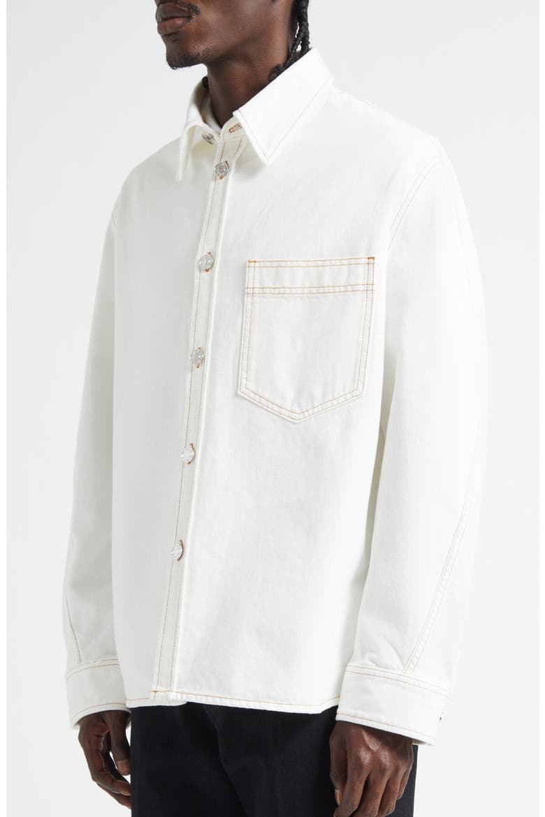 Denim Overshirt, Alternate, color, WHITE