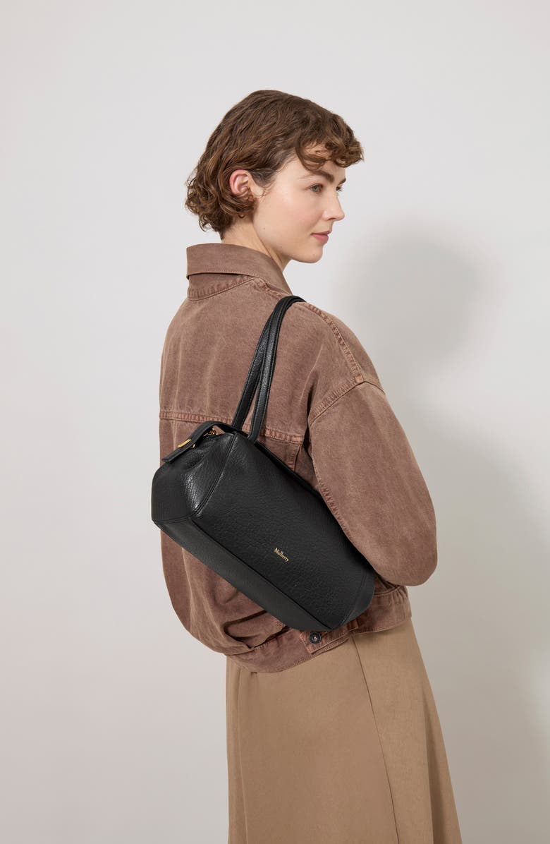Mulberry Small Meadow Leather Shoulder Bag, Alternate, color, Black