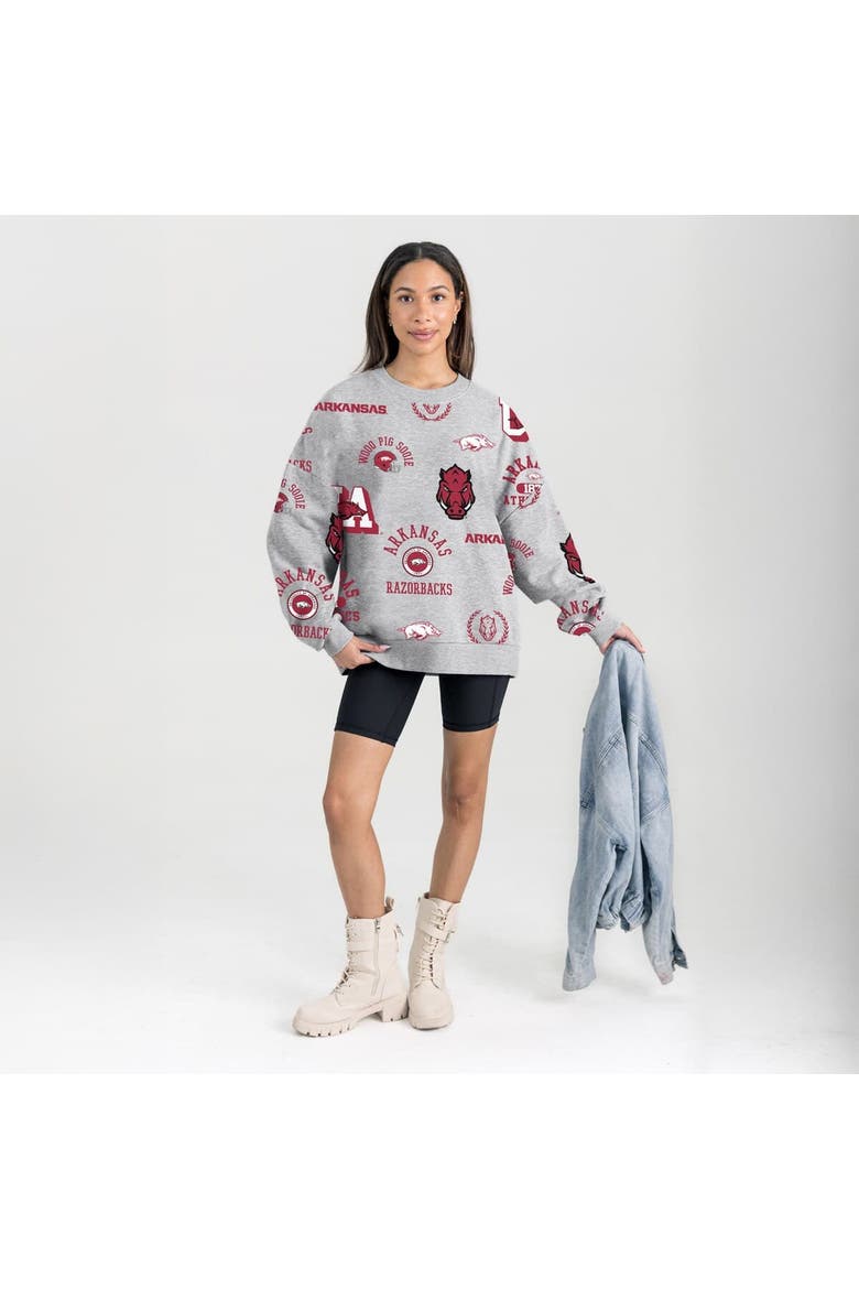 Women's Gameday Couture Gray Arkansas Razorbacks Always on Repeat Fleece Sweatshirt, Alternate, color, Gray