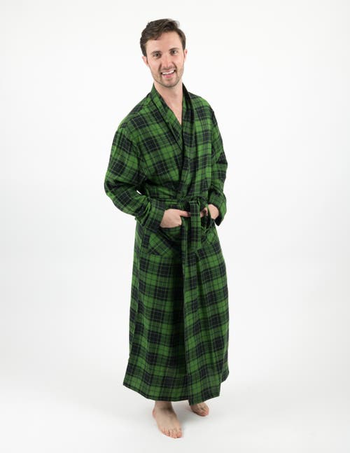Leveret Flannel Robe, 100% Cotton In Brown