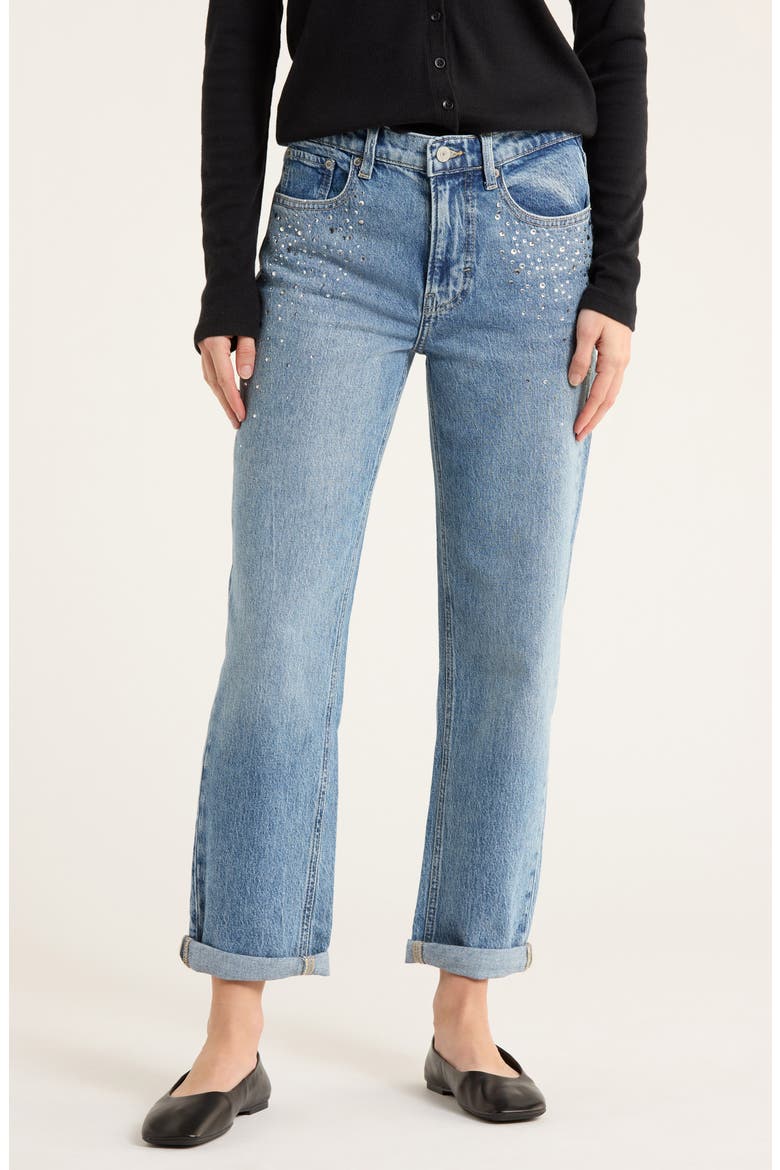 Crystal Studded Boyfriend Jeans, Main, color, PAPARAZZI - EMBELLISHED