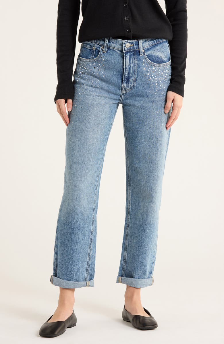 Lucky Brand Crystal Studded Boyfriend Jeans, Main, color, Paparazzi - Embellished