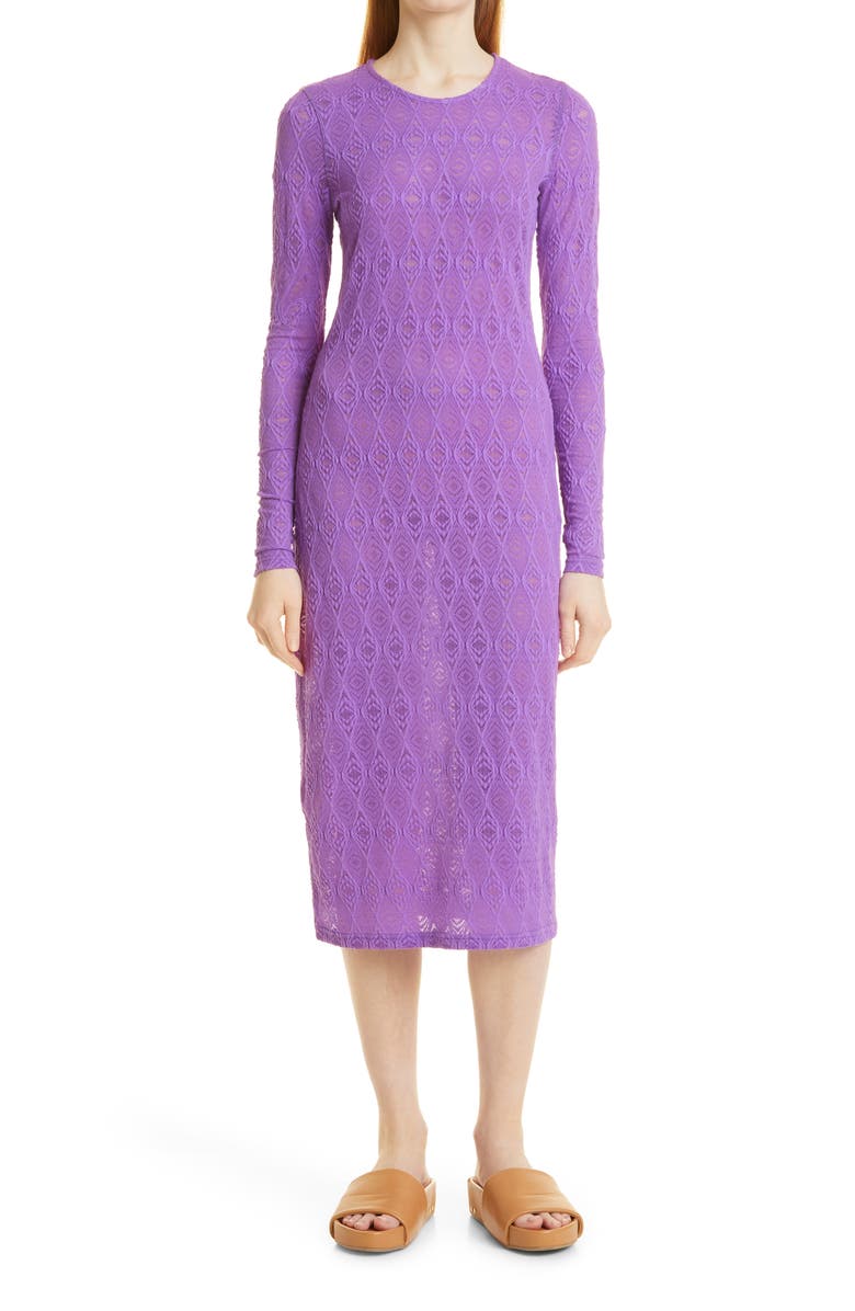 Baum und Pferdgarten Jovanna Long Sleeve Stretch Lace Dress, Main, color,