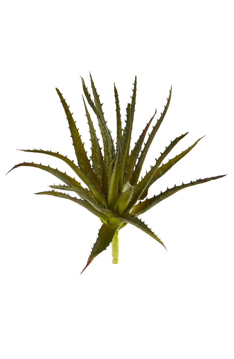 NEARLY NATURAL 10-in Aloe Pick Artificial Plant, Main, color, Green