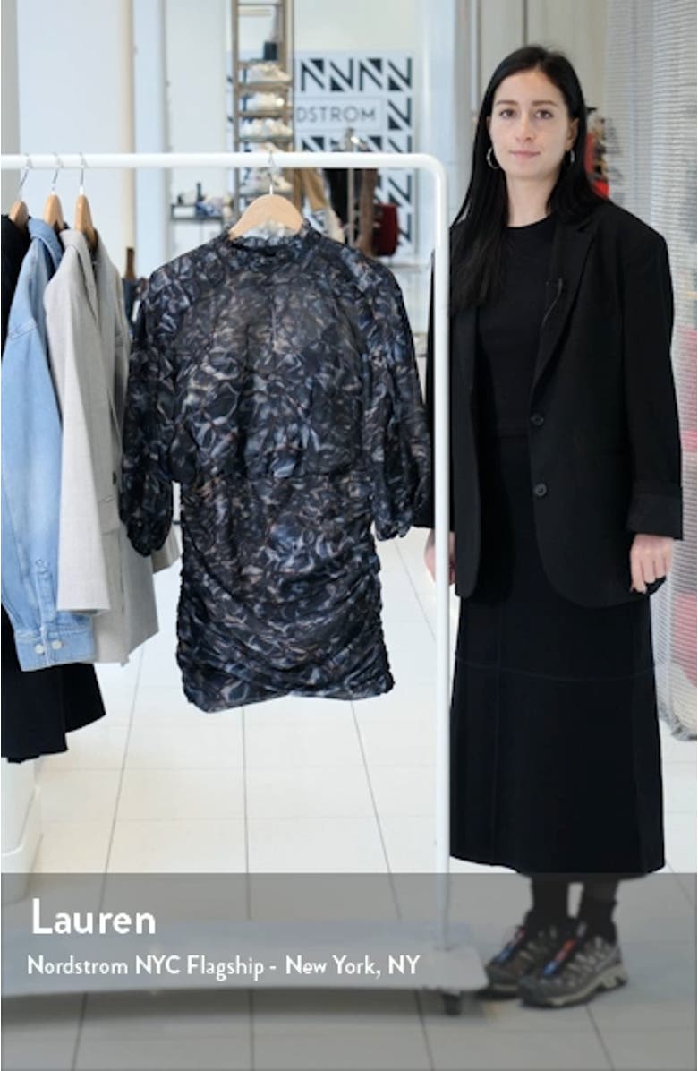 Harlee Caladesi Abstract Print Long Sleeve Dress, sales video thumbnail