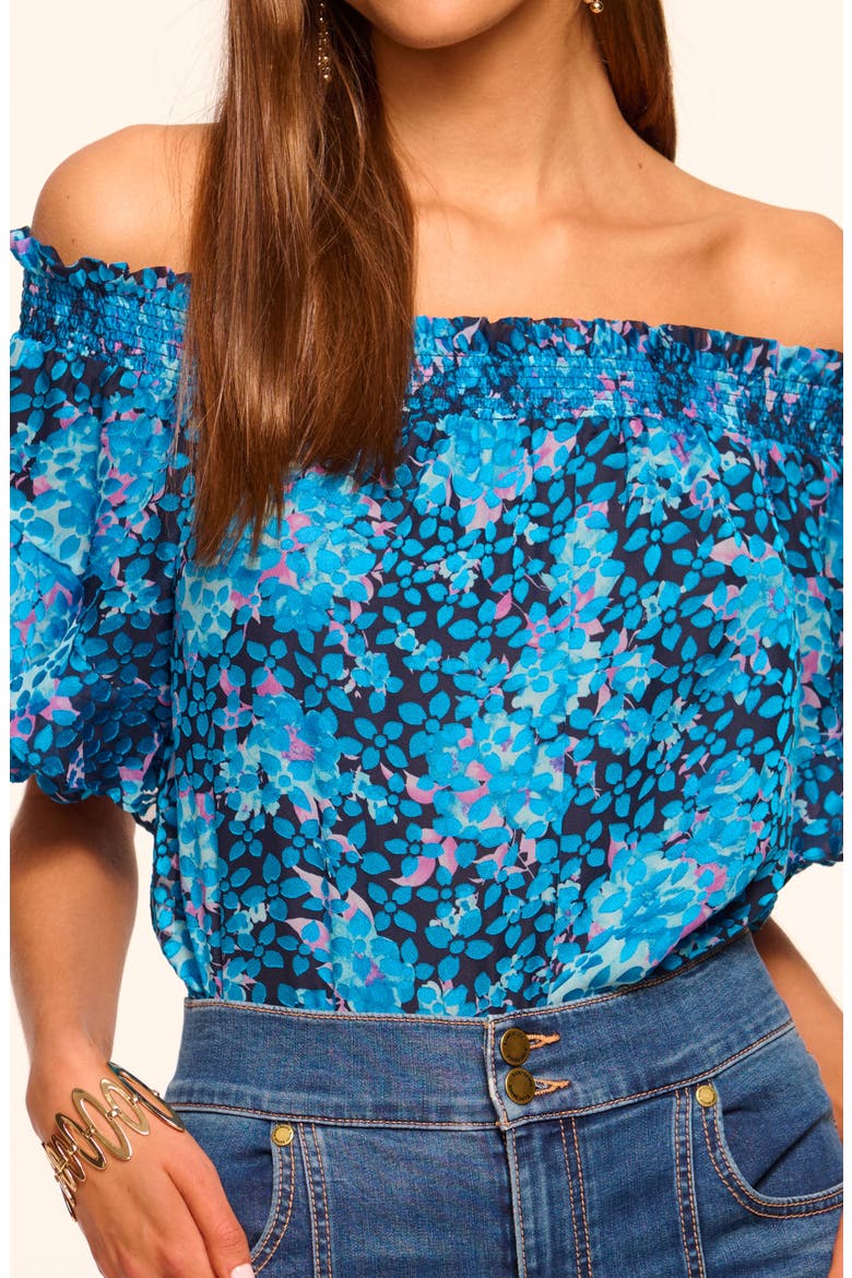 Fiona Floral Off the Shoulder Top, Alternate, color, SPRING NAVY PETAL