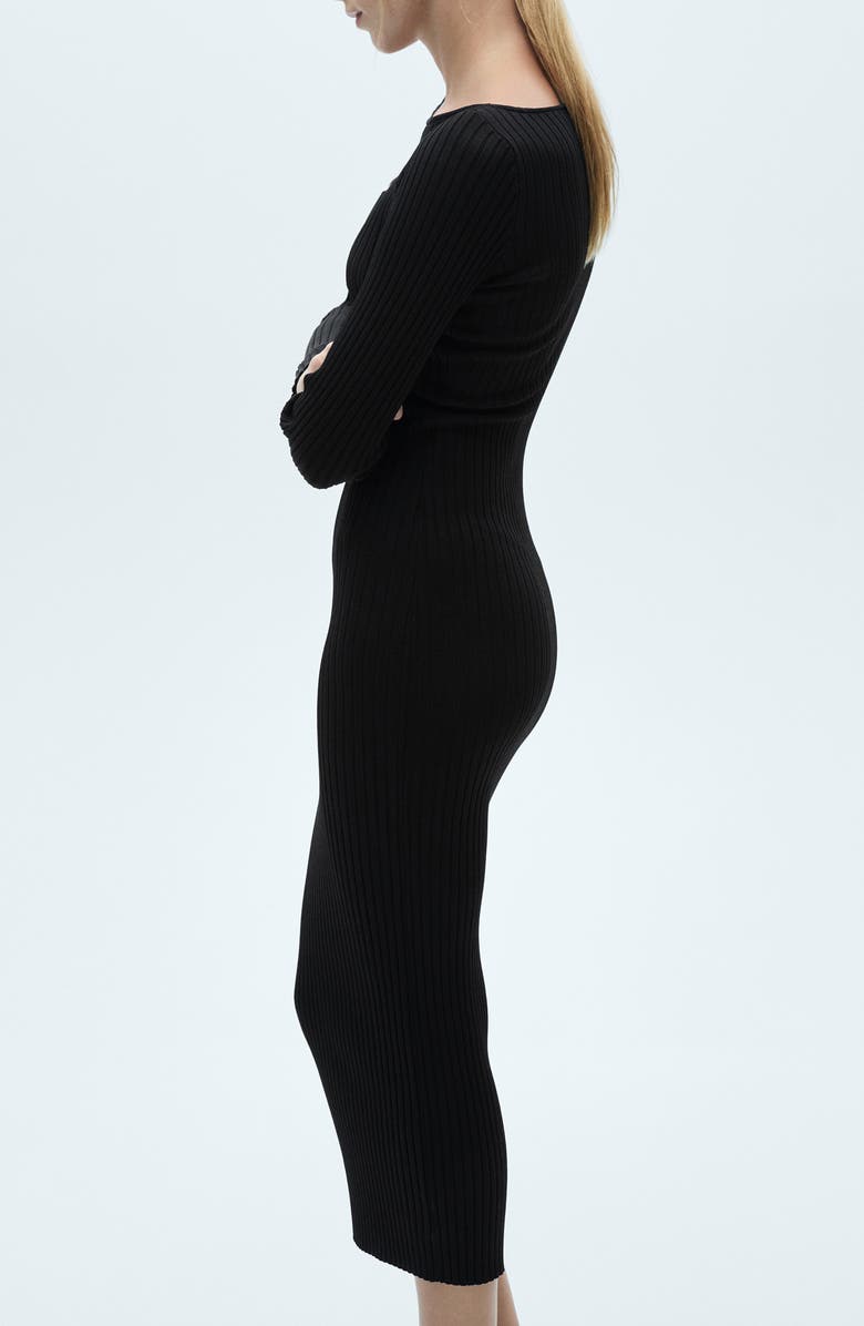 MANGO O-Ring Long Sleeve Dress, Alternate, color, 