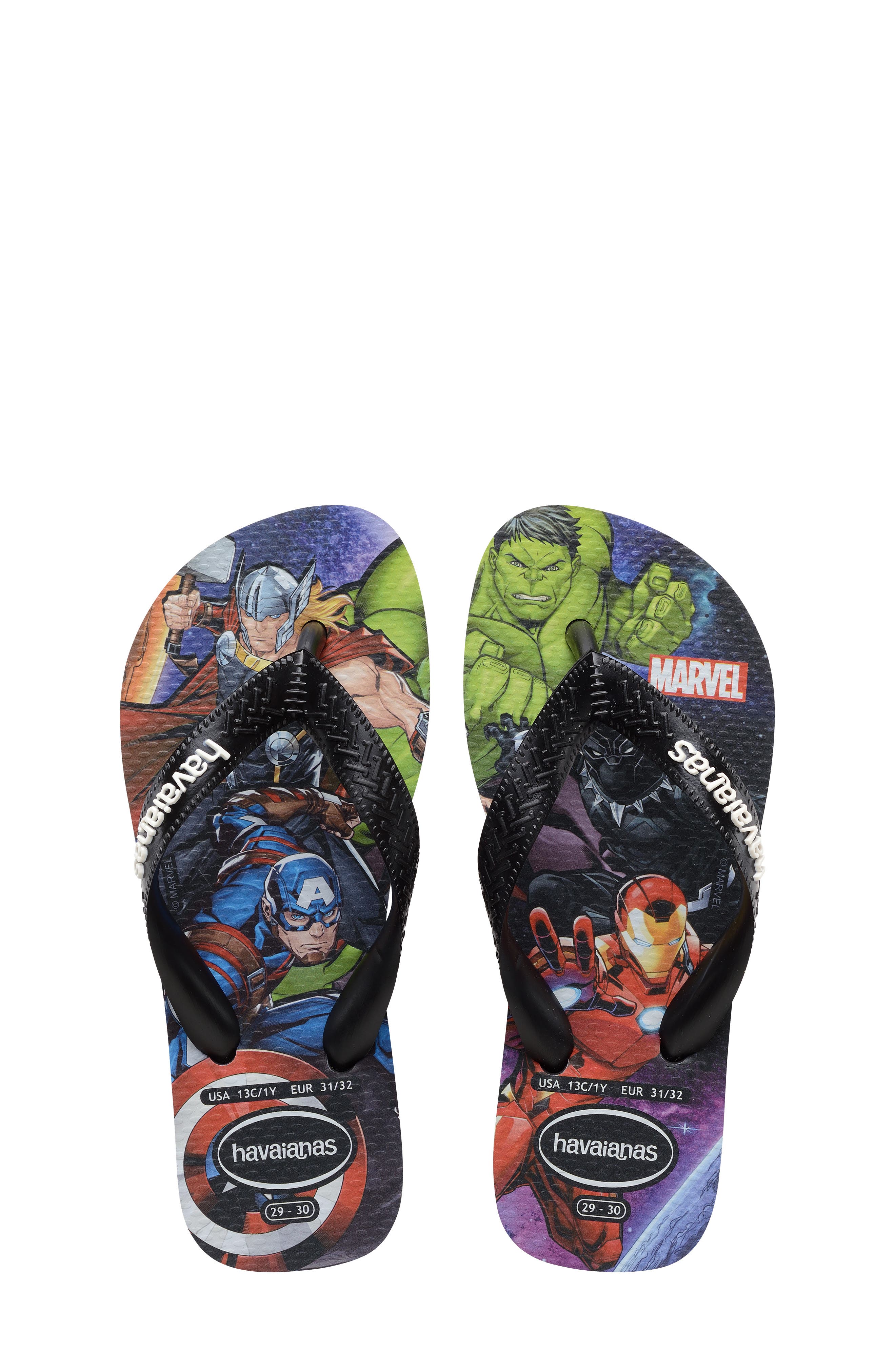 Havaianas Marvel Flip Flop, Alternate, color, Black