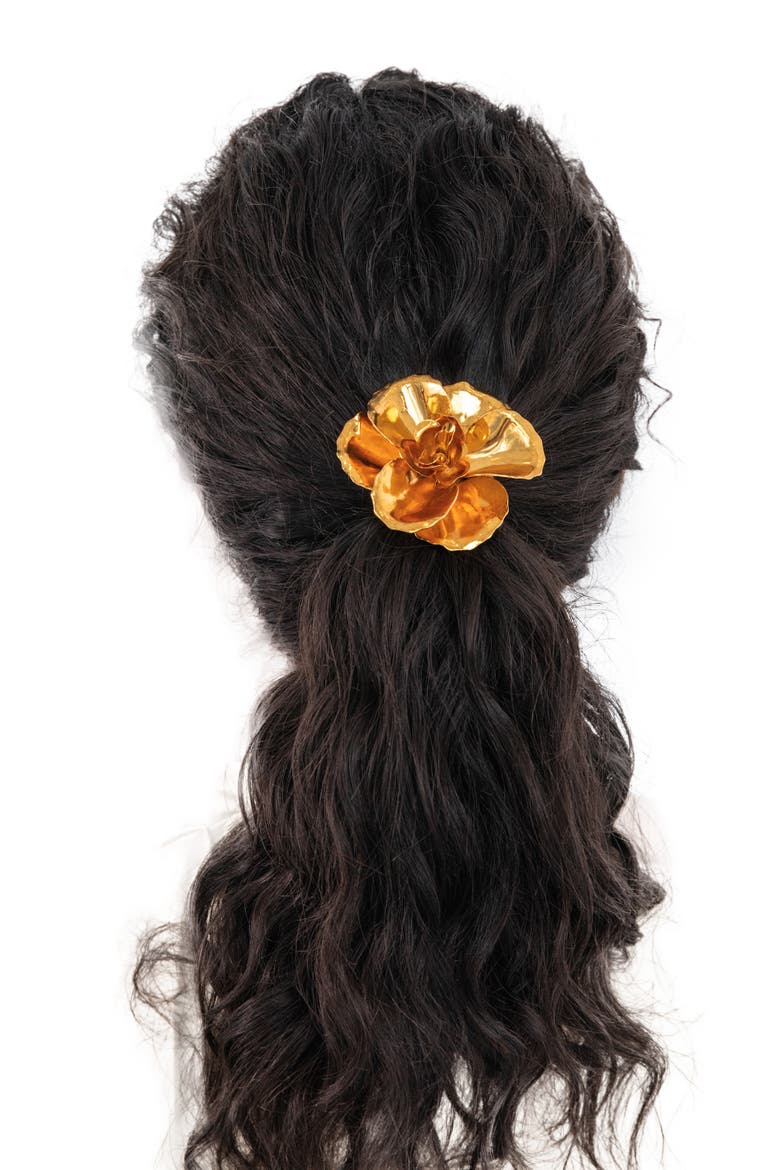 Gladiolus Ponytail Holder, Alternate, color, GOLD