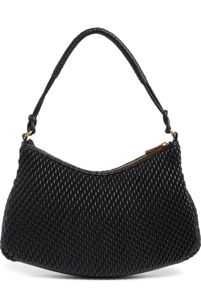 Sam Edelman Julia Quilted Recycled Leather Shoulder Bag, Alternate, color, Black