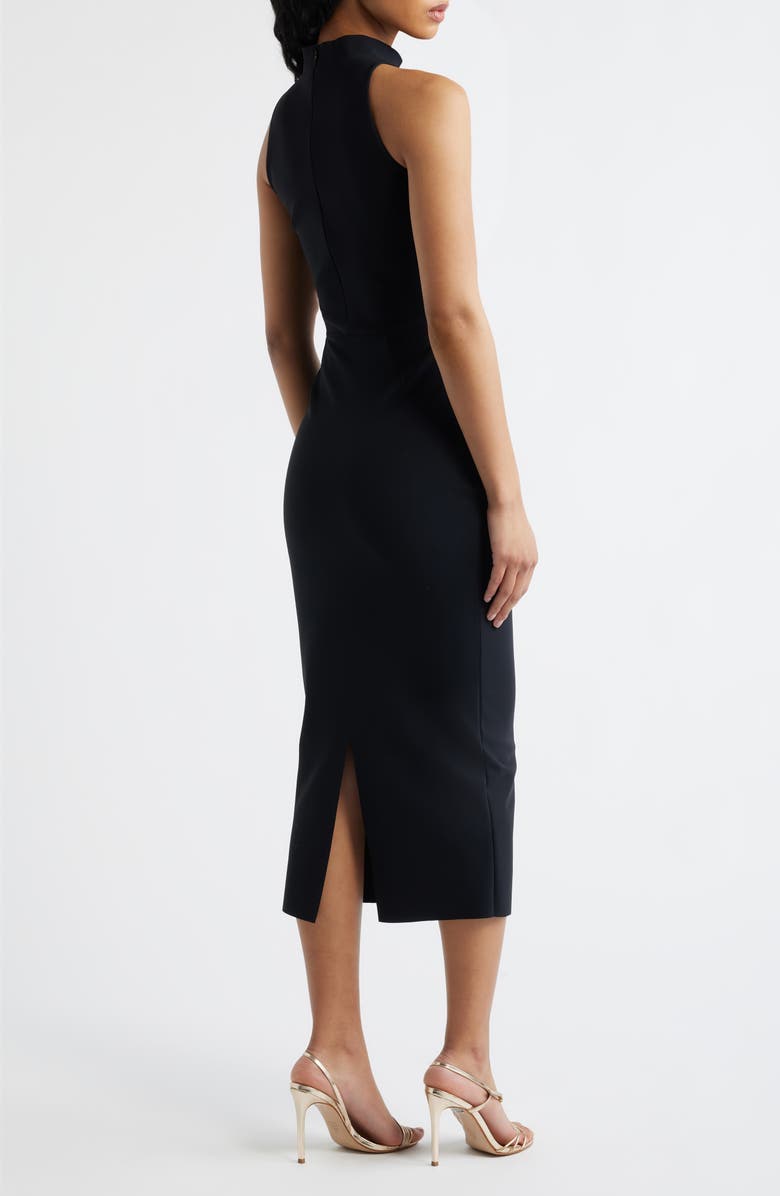 Chiara Boni La Petite Robe Nimby Beaded Floral Cocktail Midi Dress, Alternate, color, Black