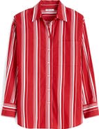 Madewell Stripe Oversize Cotton Poplin Button-Up Shirt