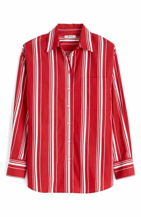 Madewell Stripe Oversize Cotton Poplin Button-Up Shirt