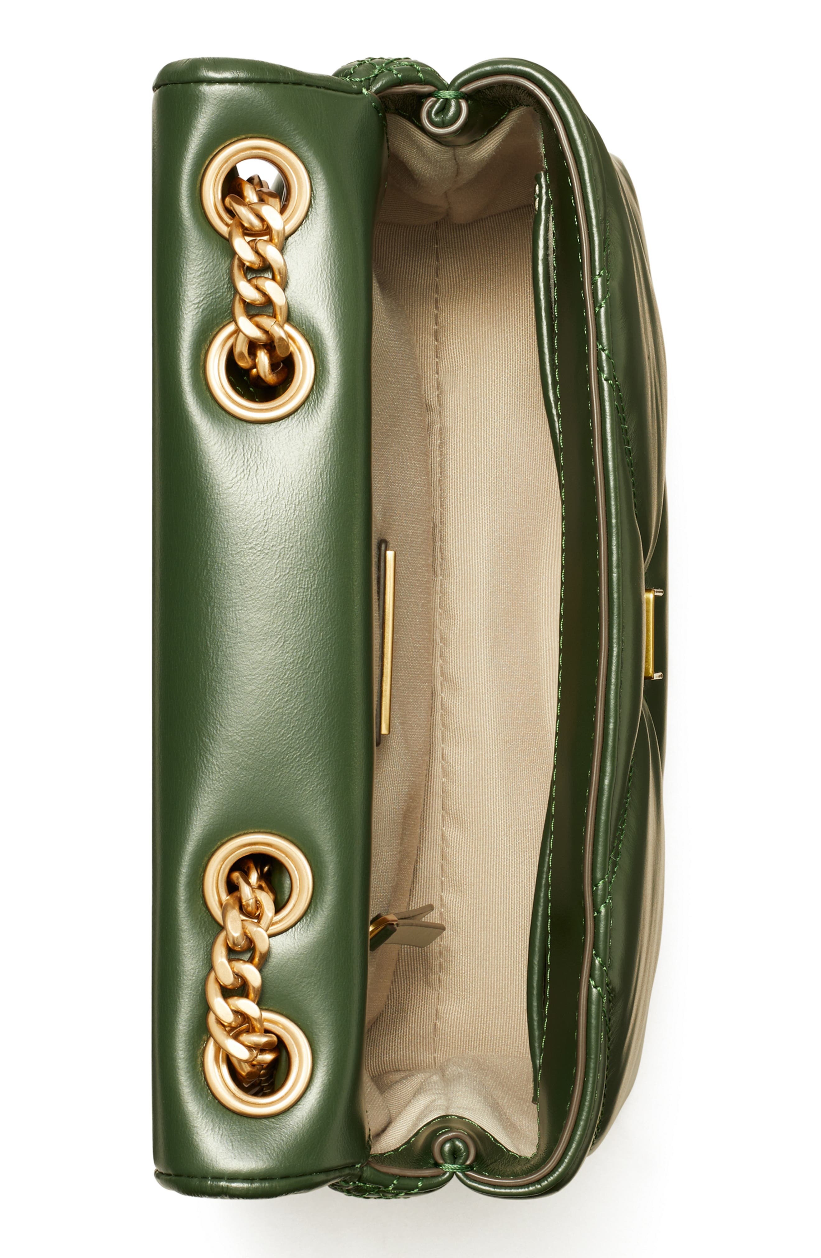 Tory Burch Small Kira Diamond Quilted Convertible Leather Shoulder Bag, Alternate, color, 