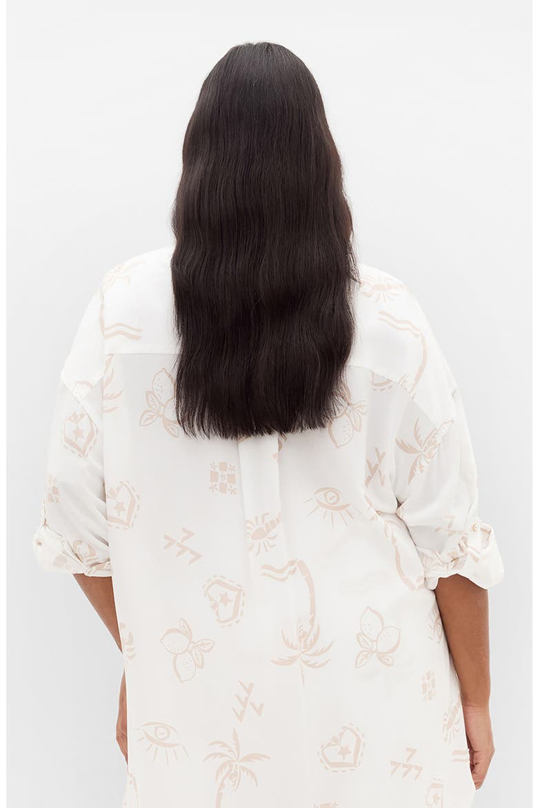 Alessia Print Shirt, Alternate, color, STONE CONVERSATIONAL