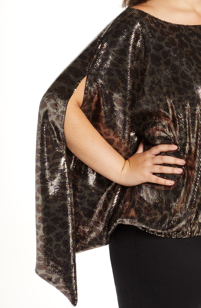 Coldesina Jenny Sequin Leopard Print Convertible Top, Alternate, color, 