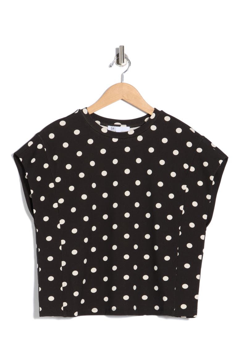 Stripe Cap Sleeve Top, Alternate, color, BLACK
