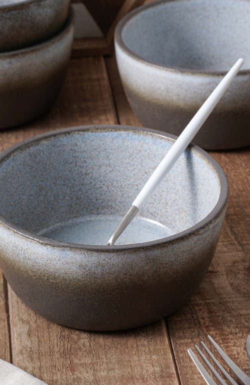 Stone Lain Vince Stoneware 4-piece Bowl Set In Brown