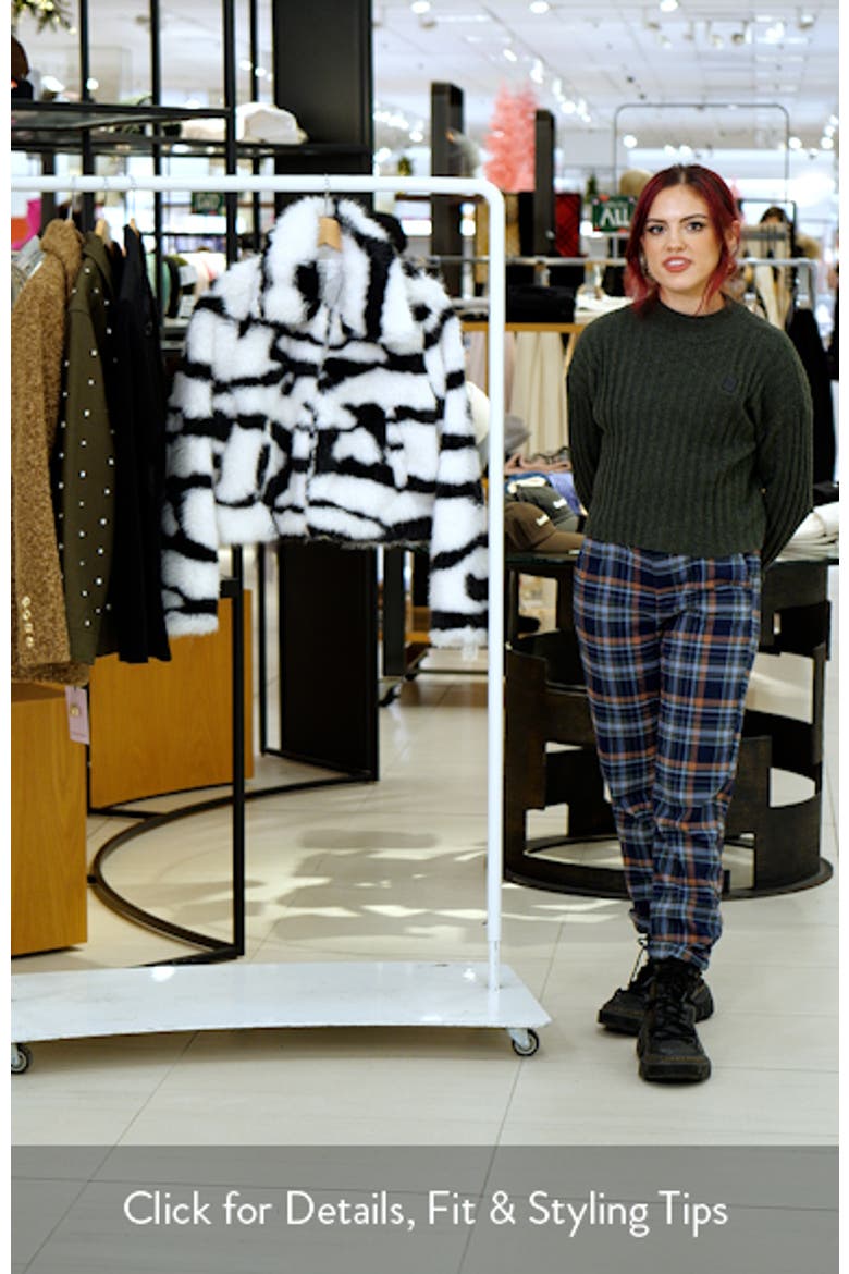 Abstract Print Faux Fur Jacket video