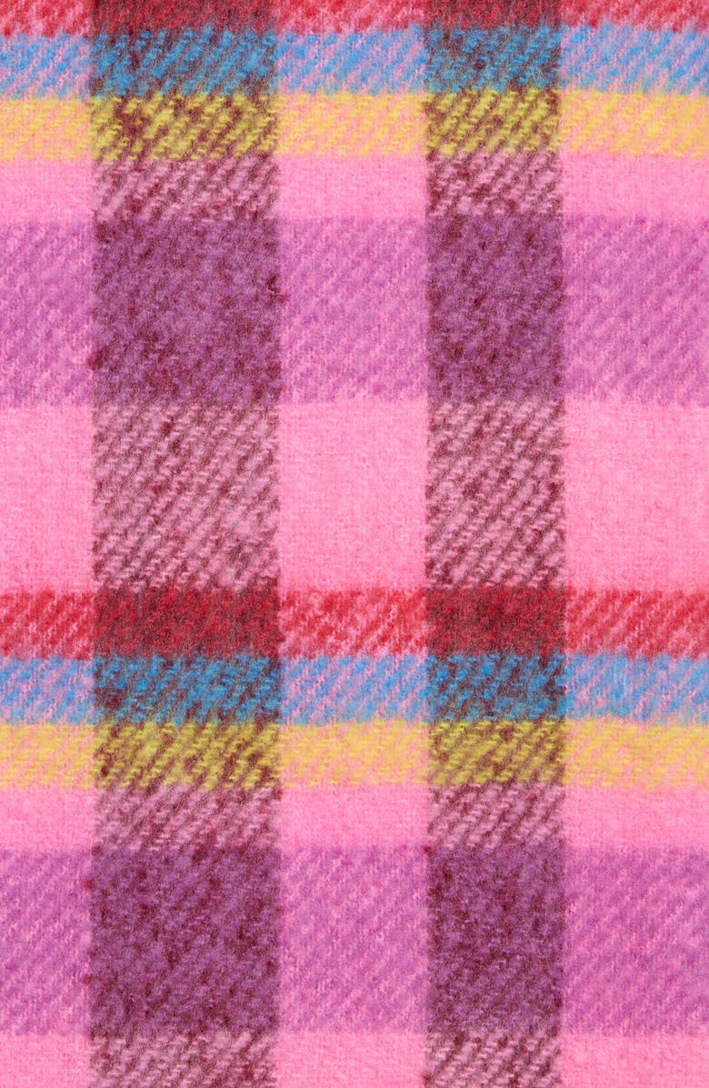 Steve Madden Stripe Plaid Scarf, Alternate, color, Strawberry Pink