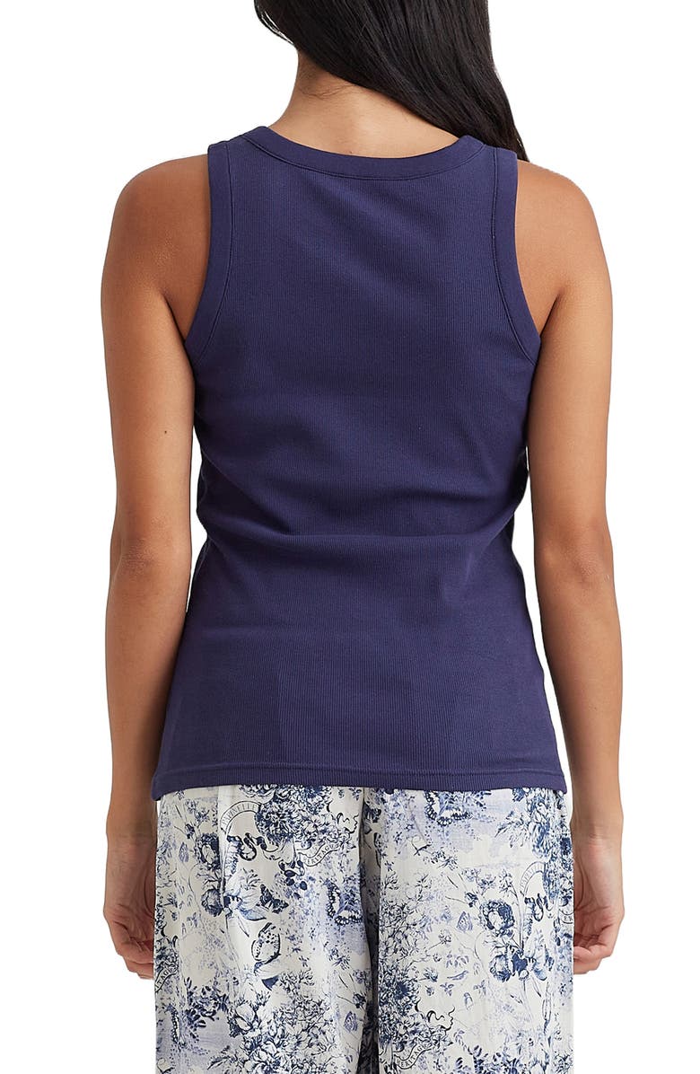 Papinelle Rib Logo Graphic Tank, Alternate, color, Navy