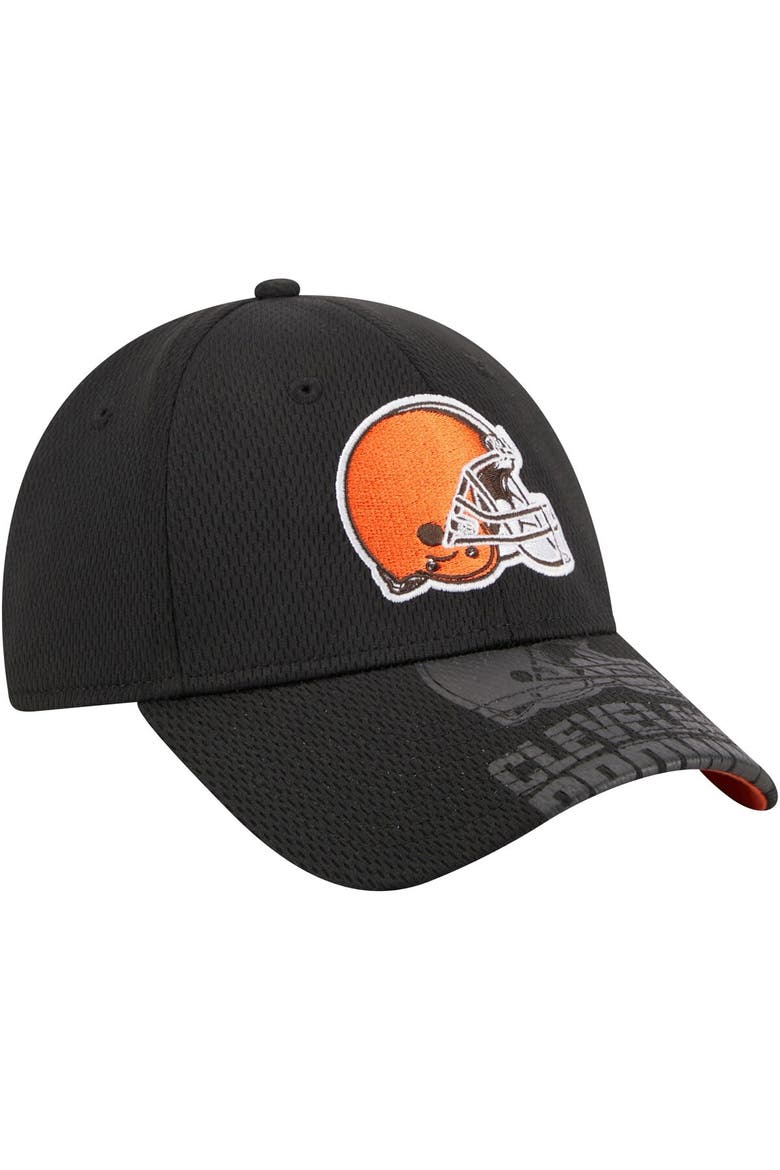 Men's New Era Black Cleveland Browns Top Visor 9FORTY Adjustable Hat, Alternate, color, Black