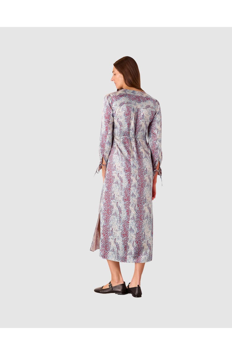 Whistles Mottled Snake Print Midi Dress, Alternate, color, Multicolour